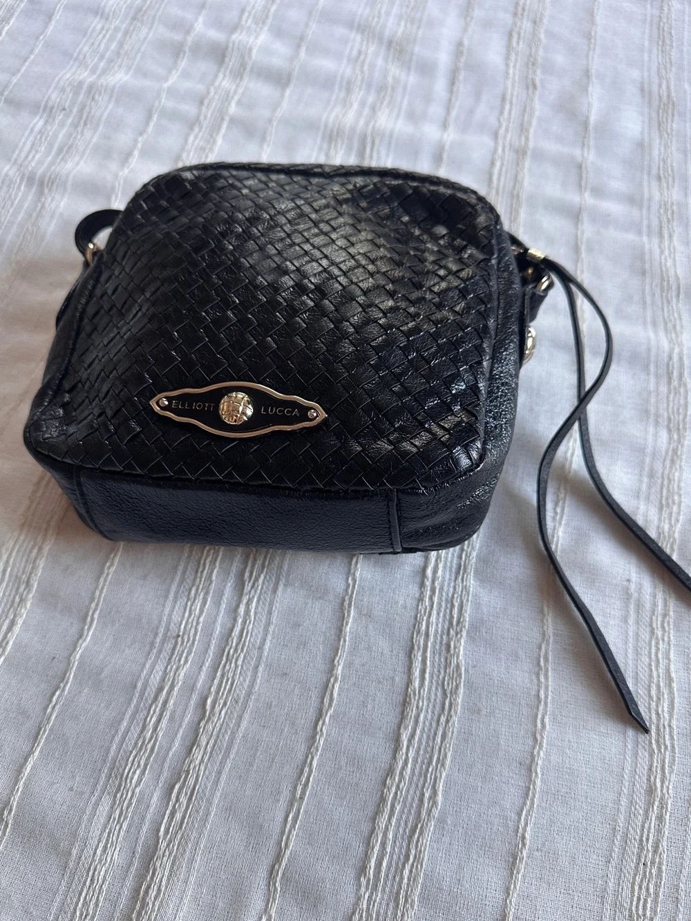 ELLIOTT LUCA Woven Leather Mini Crossbody Bag - Picture 2 of 13